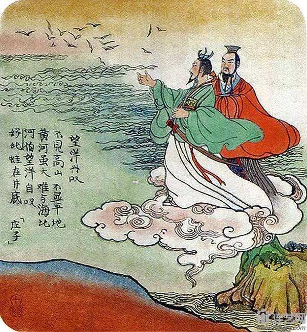 于是来到了黄河入海口,眼前一亮,海神微笑地欢迎他,河伯放眼望去,只见