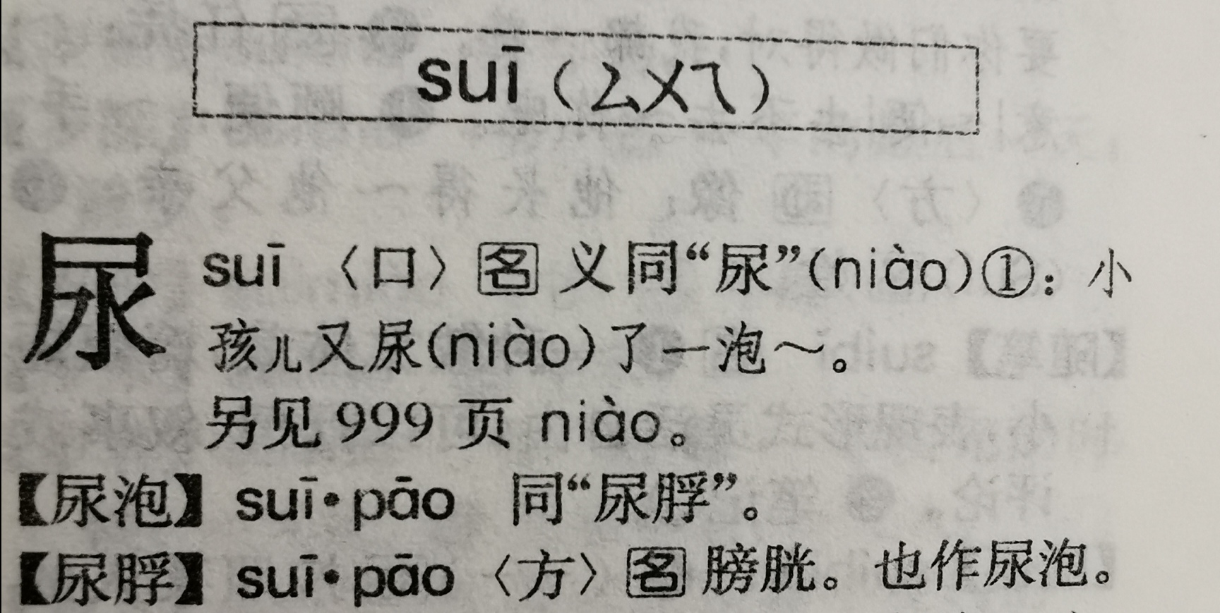 尿尿的正确读音是niàosuī我读书少你不要骗我