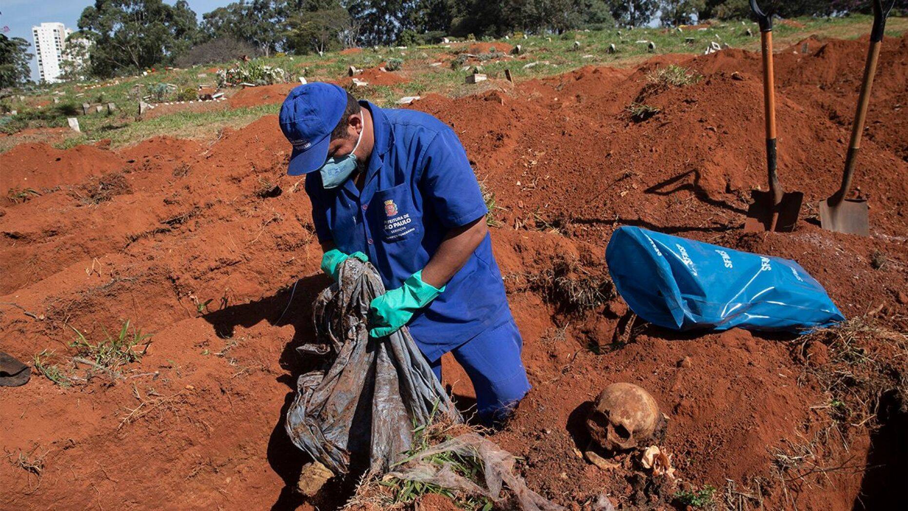 巴西掘出旧坟骸骨为新死亡的人腾地儿