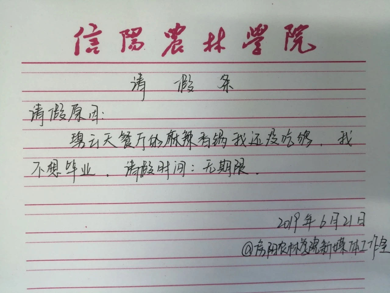 回家种牡丹回家相亲回家拿秋裤河南大学生花式请假条来袭