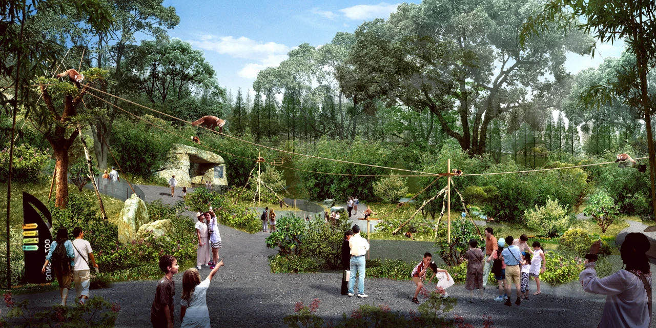 亚洲区小熊猫展示区效果图改造后的动物园你期待吗?